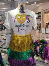 Load image into Gallery viewer, Mardi Gras Lover Sparkle Tee- With Sequin Fringe