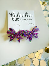 Load image into Gallery viewer, Bow Hoop Dangle Earrings