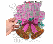 Load image into Gallery viewer, Purple Acid Wash Holiday Sparkles Sequin Patch Sweater