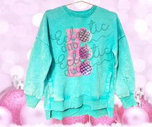 Load image into Gallery viewer, Purple Acid Wash Holiday Sparkles Sequin Patch Sweater