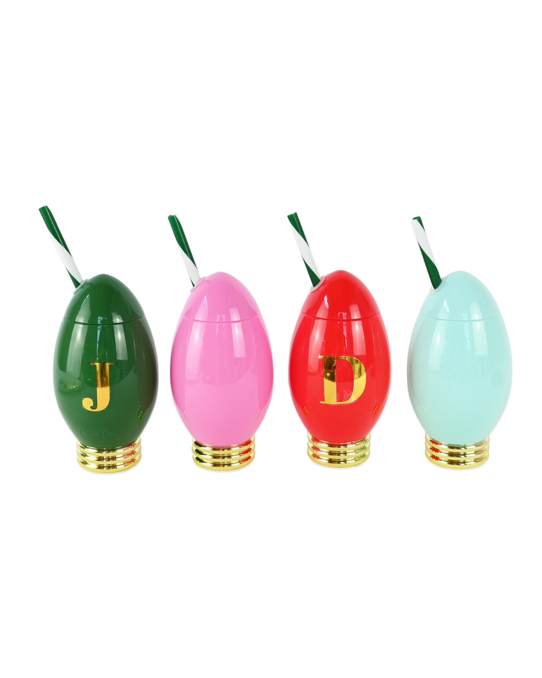 Holiday Bulb Novelty Drink Sipper- Single