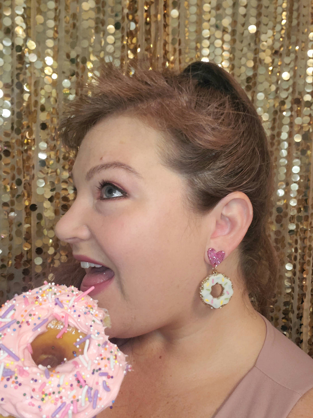 Sprinkle Doughnuts Glitter Resin Dangle Earrings