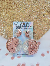 Load image into Gallery viewer, Round Abstract Glitter Foil Sparkle Dangle Earrings
