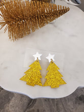 Load image into Gallery viewer, Holiday Shimmer Acrylic Tree Dangles
