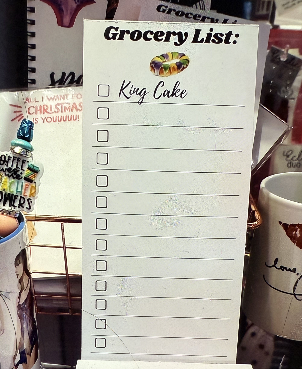 King Cake Mardi Gras Grocery List Notepad