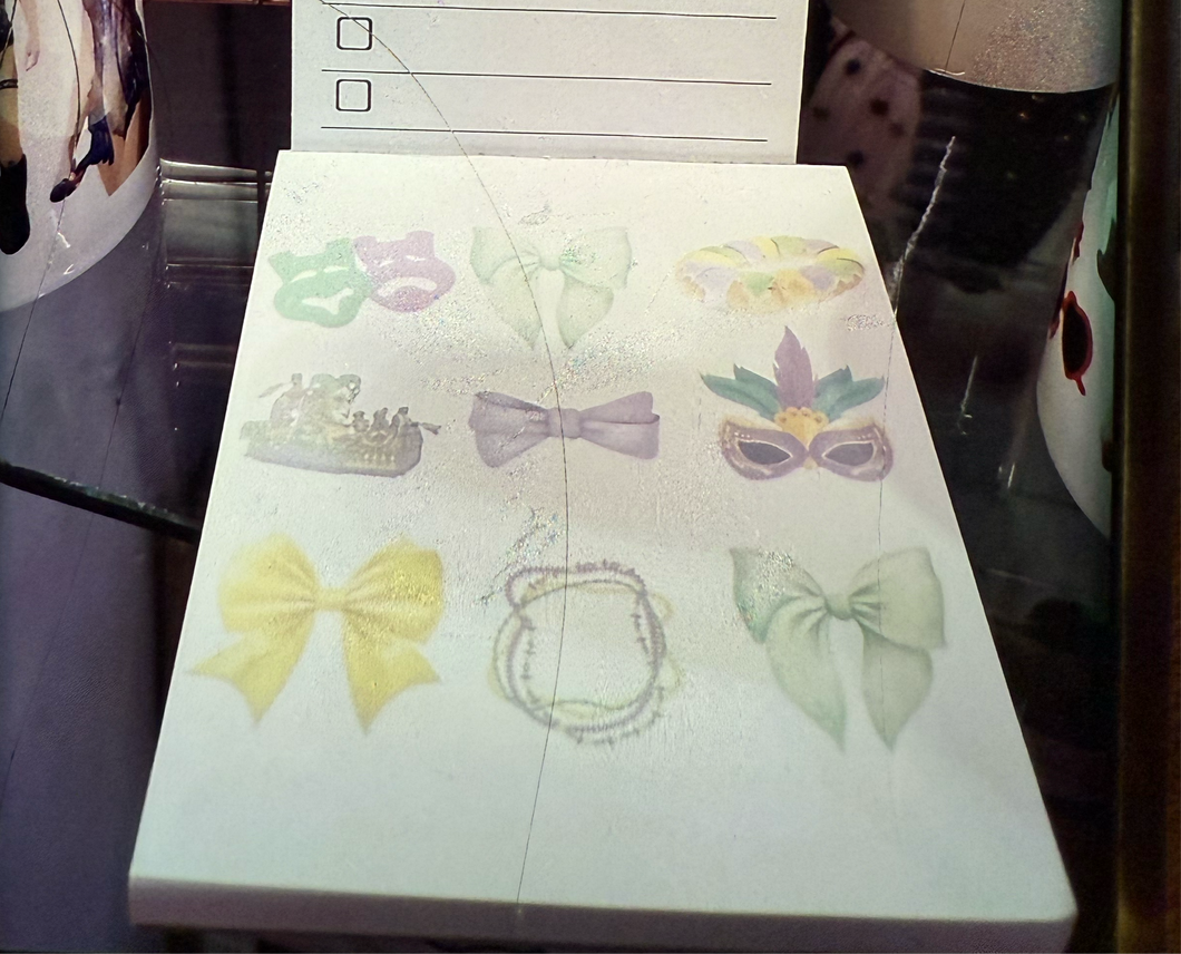 Krewe de Coquette Mardi Gras Watercolor Design Notepad