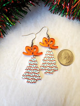 Load image into Gallery viewer, tree-cake-stud-dangle-acrylic-eclectic-duo-holidayy-earring
