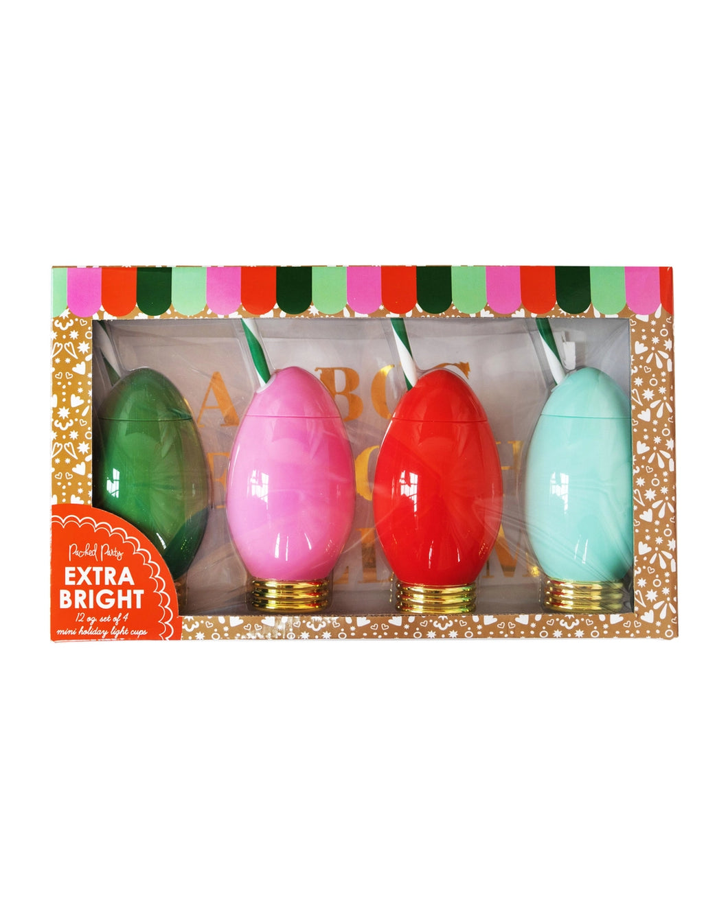 Holiday Bulb Drink Sipper Set