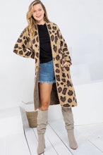 Load image into Gallery viewer, Leopard Print Fuzzy Longsleeve Full Cardigan
