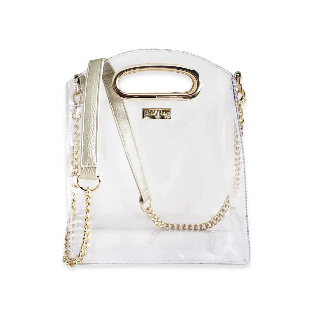 Clearly Classy Clear Bag w/Gold hardware and Detachable Chain Strap