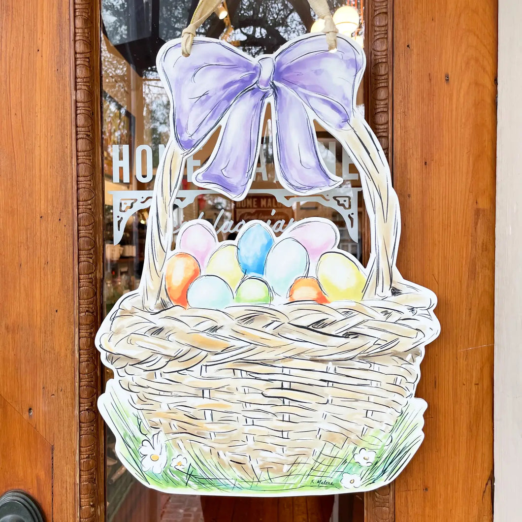 Easter Basket Pastels Door Hanger