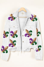 Load image into Gallery viewer, Fleur de Lis Sequin Corded Crop Jacket
