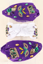 Load image into Gallery viewer, Mardi Gras Mask Sequin Bead Headband
