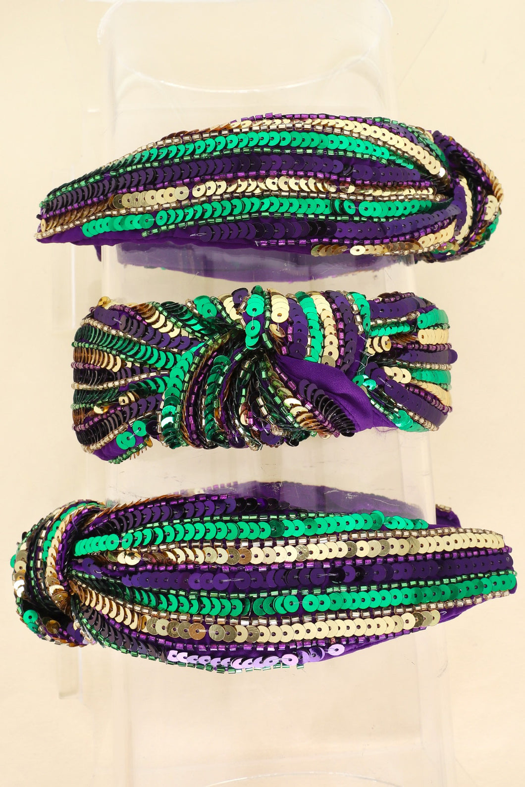 Mardi Gras Sequin Beaded Headband