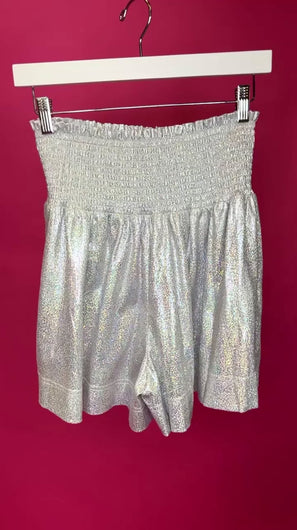 silver-metallic-plus-size-sparkle-game day-shorts-high waist