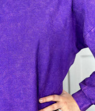 Load image into Gallery viewer, Purple Corded Relaxed Top *Full size run, plus size*
