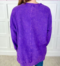 Load image into Gallery viewer, Purple Corded Relaxed Top *Full size run, plus size*
