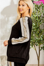 Load image into Gallery viewer, Sequin Detail Black Long Sleeve Relax Fit Top *Full Size Run*
