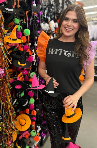 sequin-witch-spooky-halloween-black-purple-orange-top-plus size-top