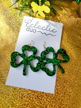 Load image into Gallery viewer, Lucky Leaf Oversized Clover Dangle Earrings

