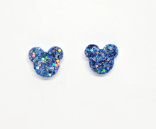 Load image into Gallery viewer, Mouse Ear Stud Earrings- Chunky Glitter Small

