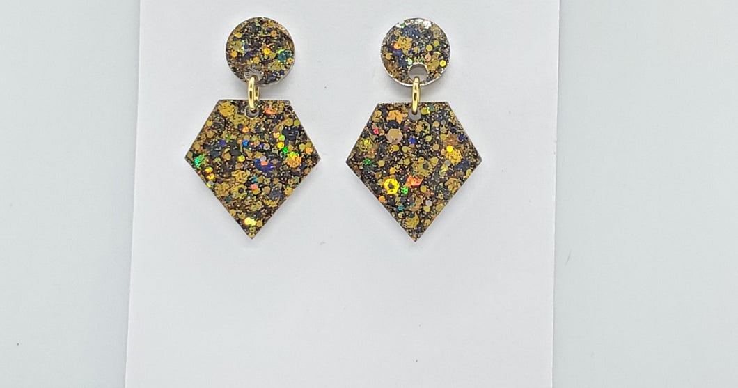 Diamond Gemstone Shape Earrings