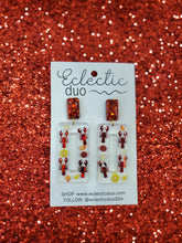 Load image into Gallery viewer, Crawfish n Fixin&#39;s Rectangle Drop Dangle Earrings
