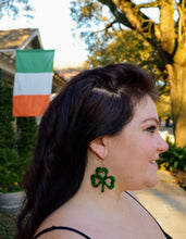 Load image into Gallery viewer, Lucky Leaf Oversized Clover Dangle Earrings
