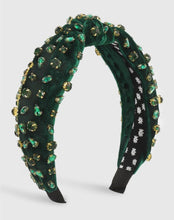 Load image into Gallery viewer, Green Jeweled Lucky Headband

