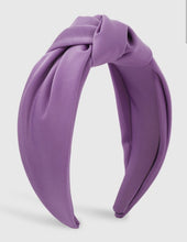 Load image into Gallery viewer, Lilac Purple or Kelly Green Game Day Satin Knot Headband
