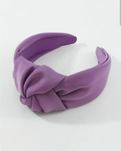 Load image into Gallery viewer, Lilac Purple or Kelly Green Game Day Satin Knot Headband
