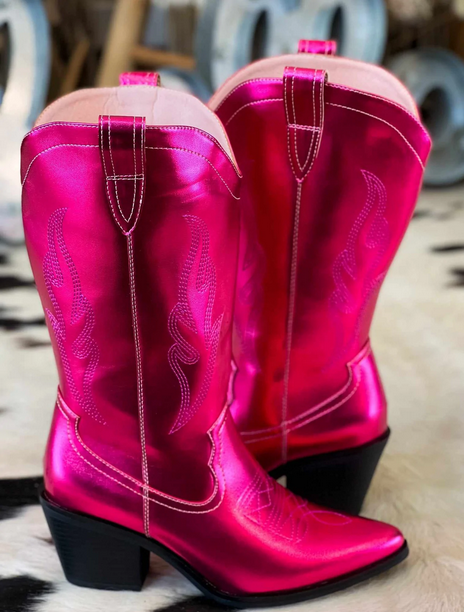 hot-pink-metallic-plus size-wide calf-western-cowboy-boot-shoe