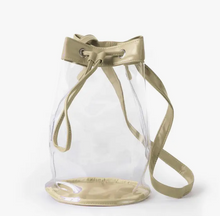 Load image into Gallery viewer, Vegan Leather Clear Bucket Bag Crossbody Purse
