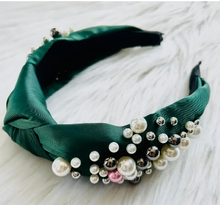 Load image into Gallery viewer, Pearl Silk Canvas Top Knot Headband
