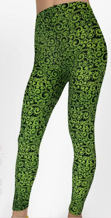 Lucky Green Celtic Pattern Leggings