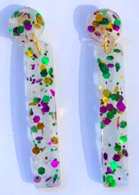 Load image into Gallery viewer, Long Bar Shape Confetti Earrings

